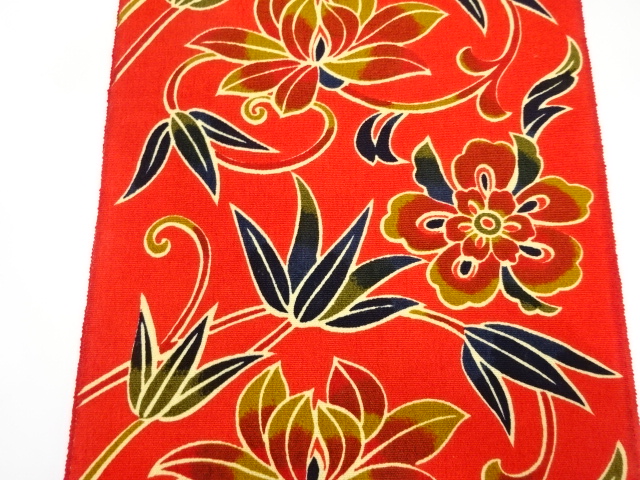  花唐草模様名古屋帯